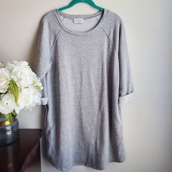 Heather Gray Sweatshirt Dress - Picture 4 of 6
